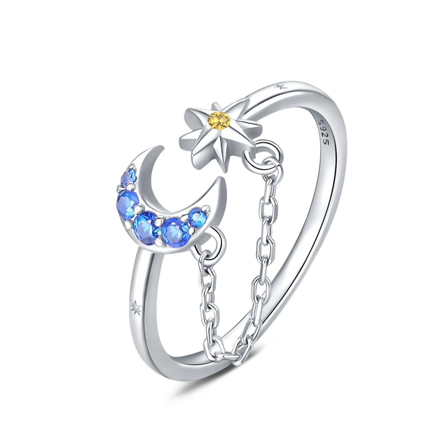 Star Moon Tassel Opening Ring