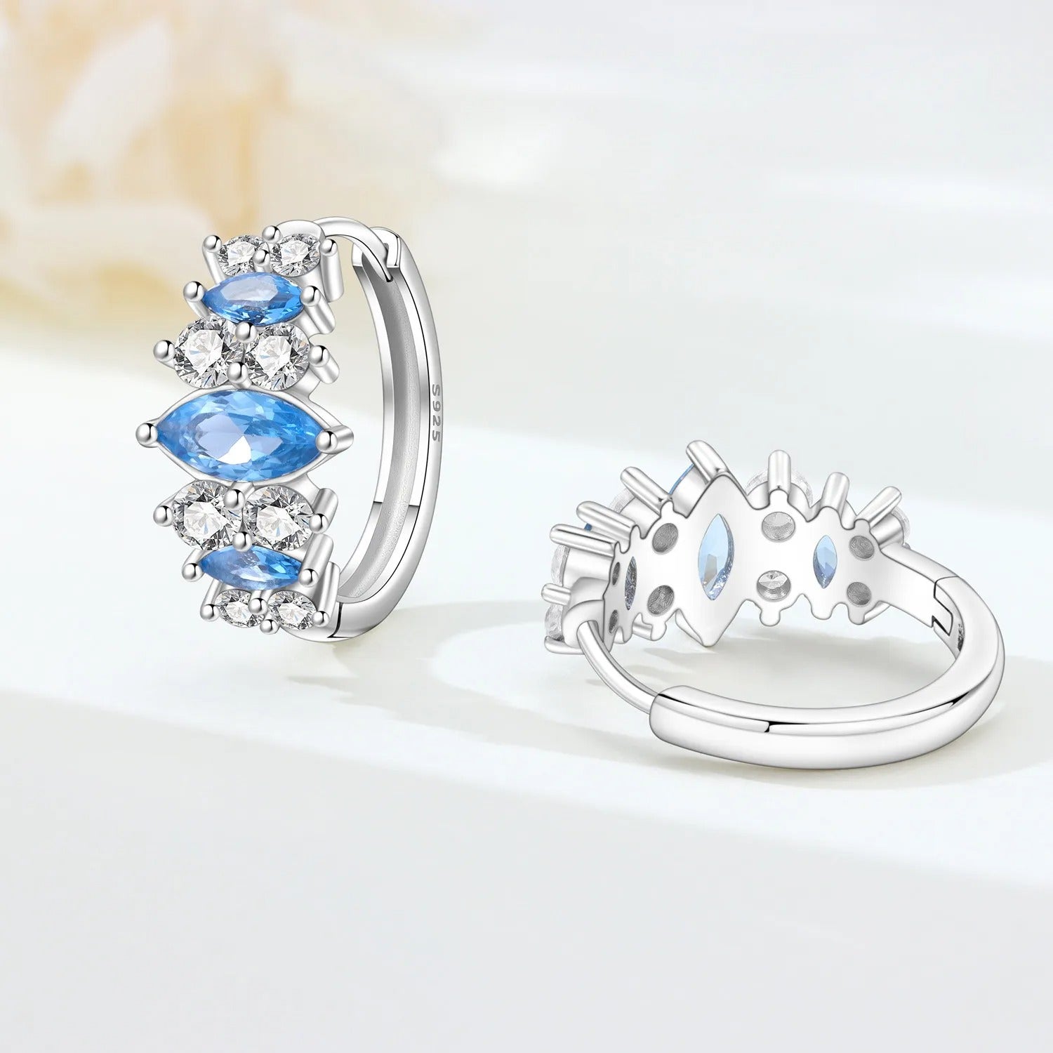 Minimalist Blue Zircon Earrings