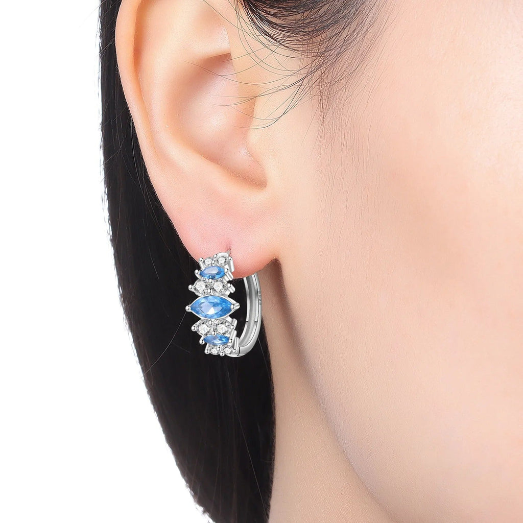 Minimalist Blue Zircon Earrings