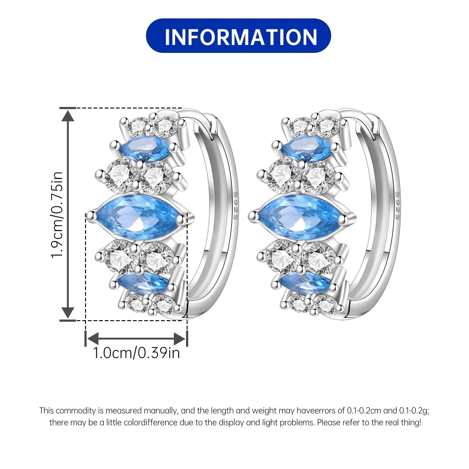 Minimalist Blue Zircon Earrings
