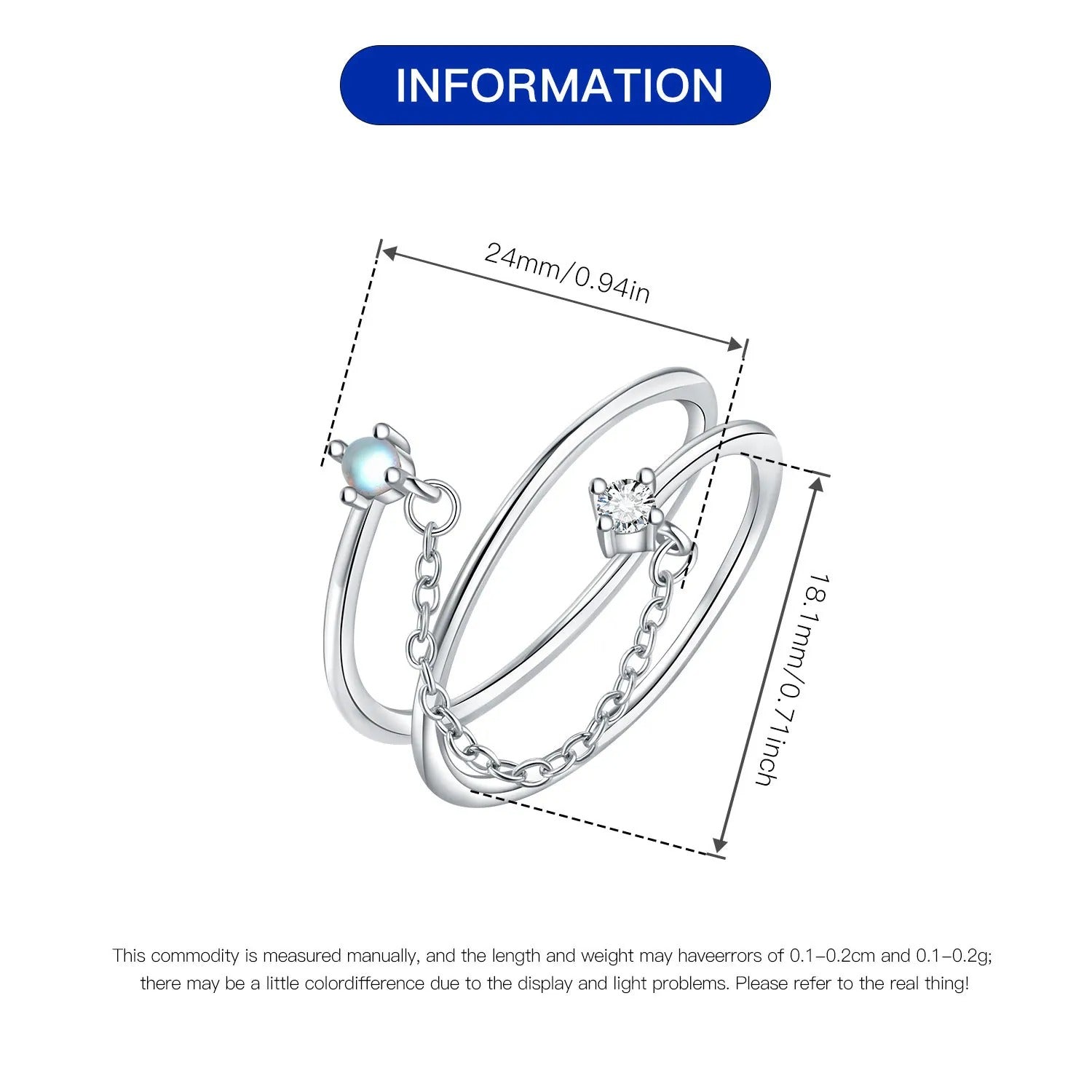 Simple Chain Tassel Opening Ring