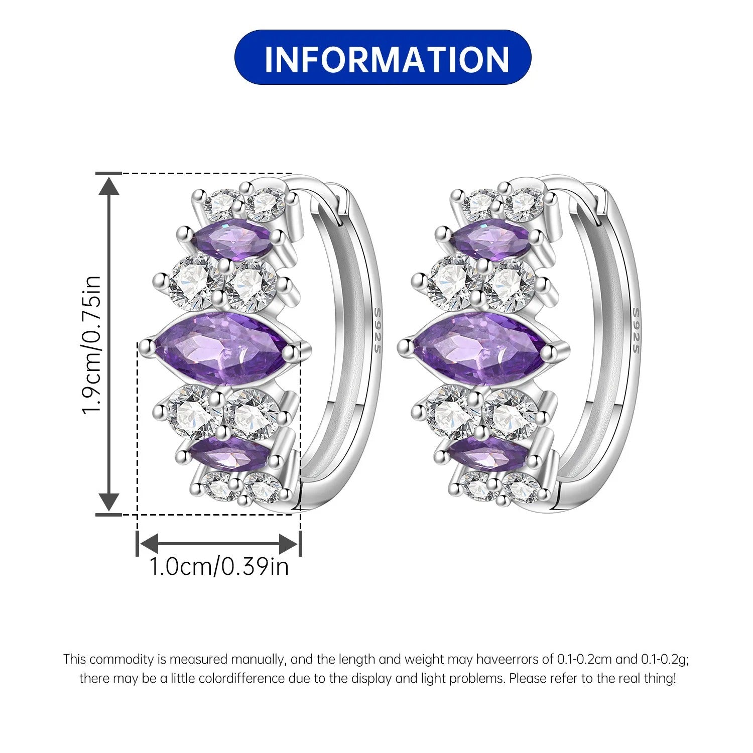 Dreamy Purple Zircon Earrings