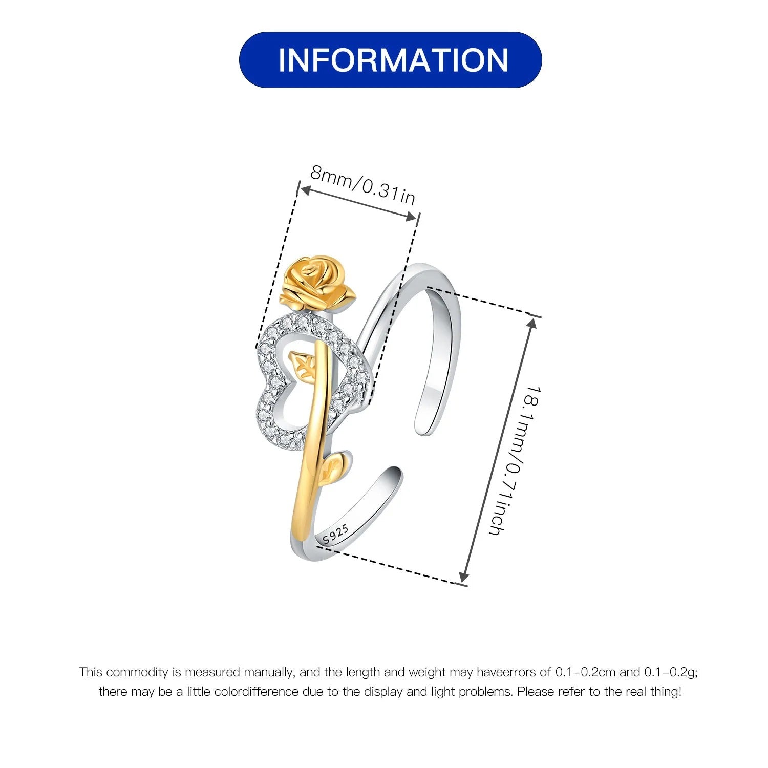 Rose Love Knot Opening Ring