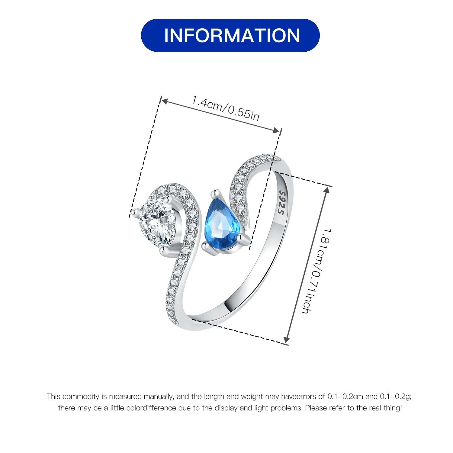 Classic Blue Zircon Opening Ring